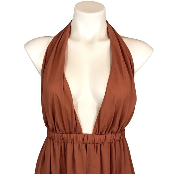 Show Me Your Mumu Luna Halter Dress Rustic Mauve Medium - Picture 2 of 11